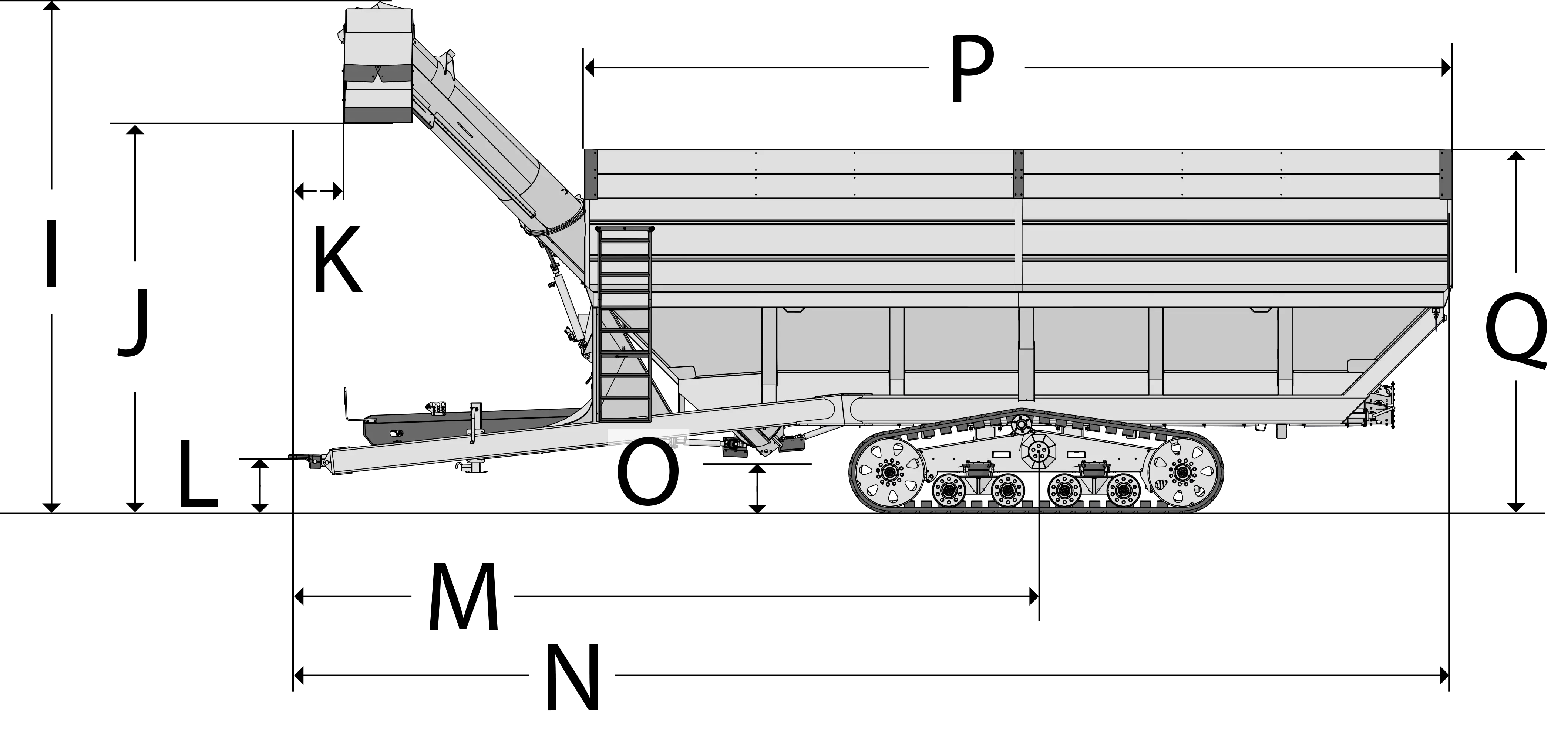 dual auger grain cart side facing dimension image