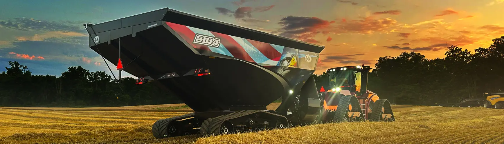2000 bushel 14 series single auger grain cart in a field