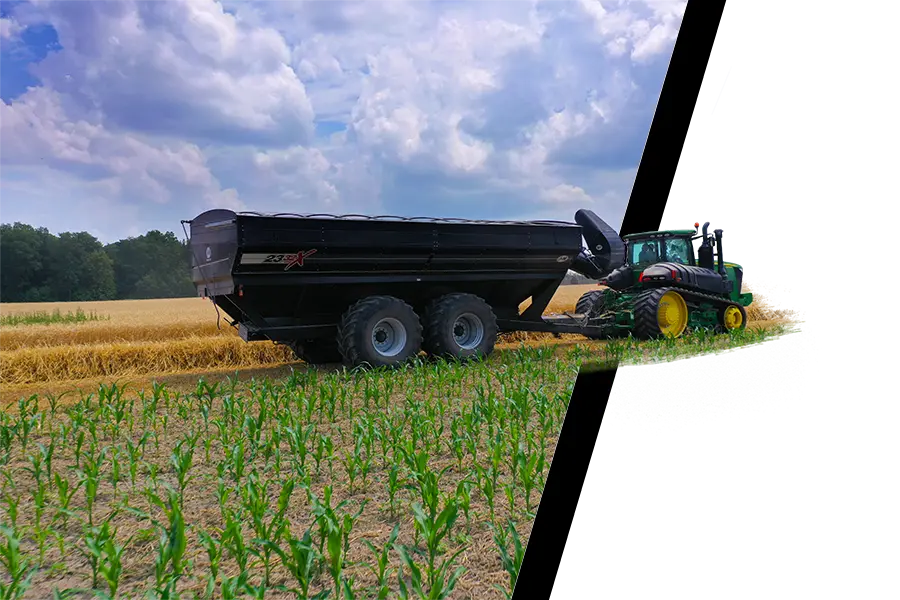 Tracks on a 14 series grain cart