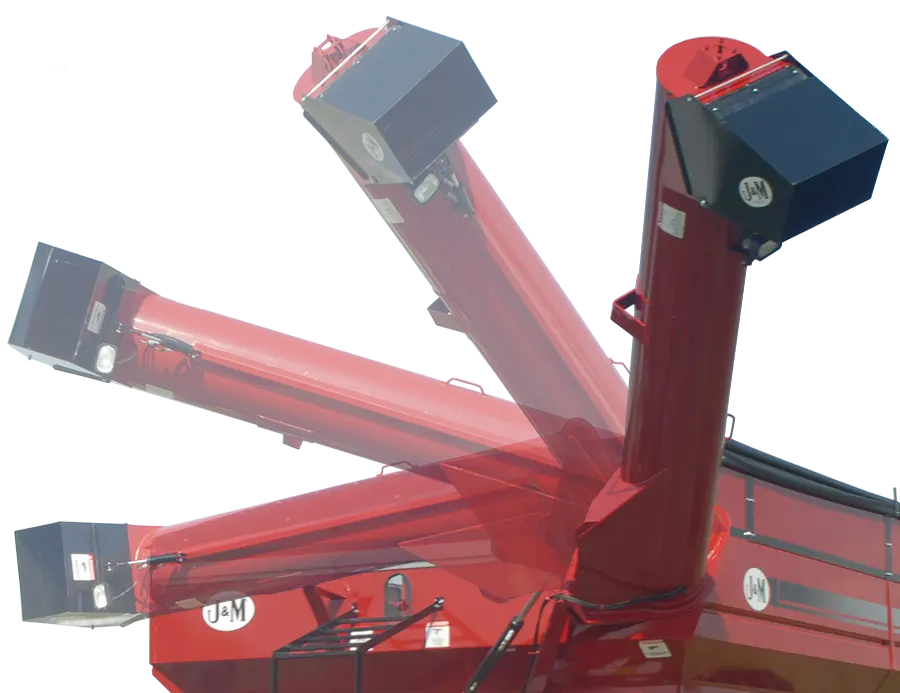 showing the path of a front folding auger as it folds up and down