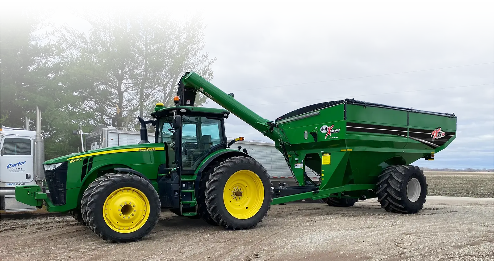 1112 Black grain cart in the corn field