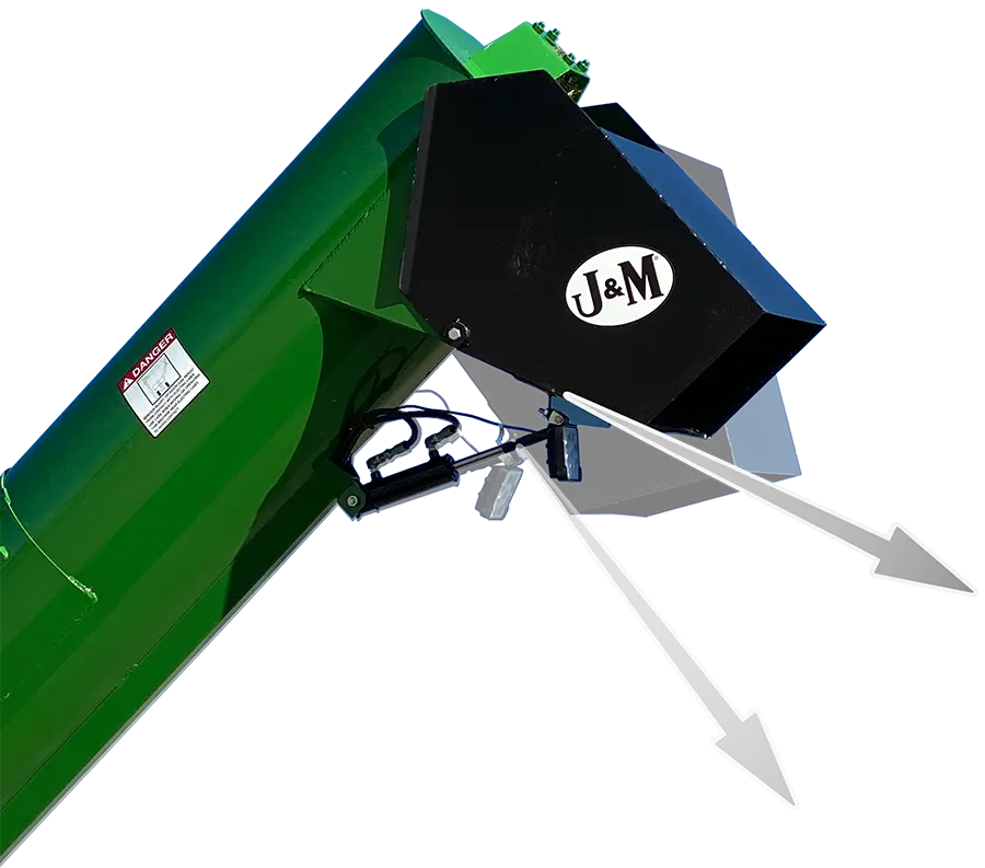 showing the flow control spout's range of motion