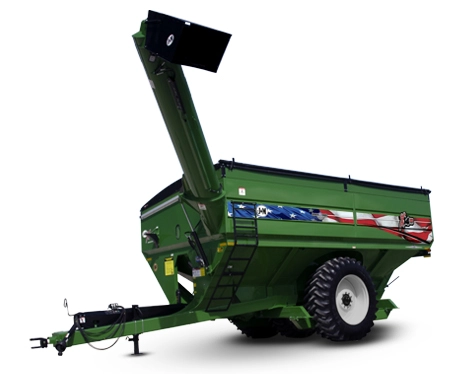 Green Dual Auger Grain Cart with Extended Reach