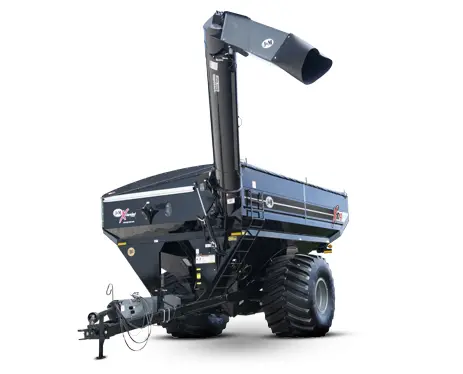 Black Single Auger Grain Cart with Extended Reach Auger