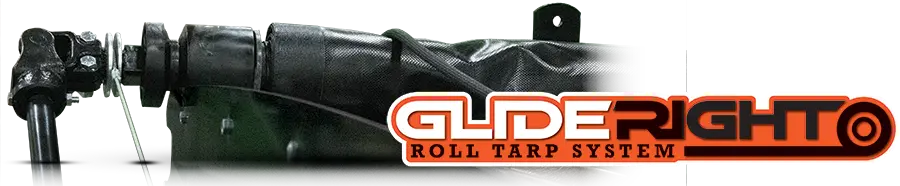 showing the glide right roll tarp system with grooved rollers that roll along the edge of the end caps for consistent tracking and reduced misalignment