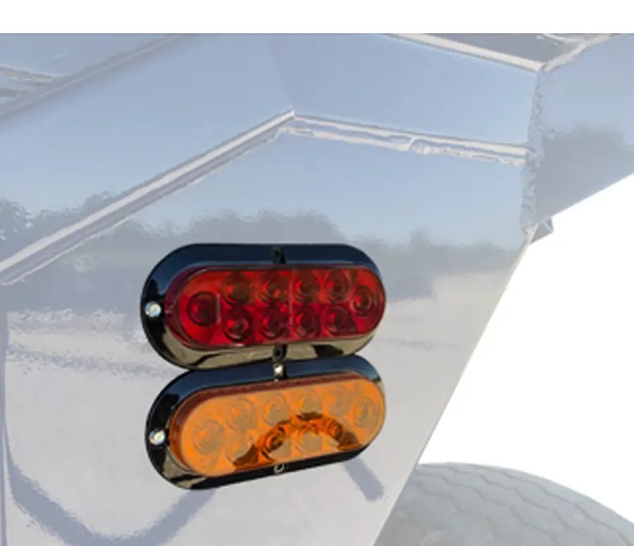 rear LED lights on a 385 gravity wagon that are bright and visible for safety when operating on the road.