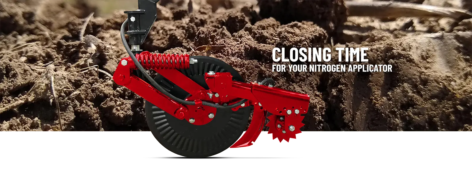 an image of a row closer in front of dirt with relavent part highlighted red