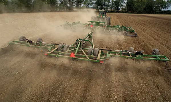 soil conditioner pulled through field