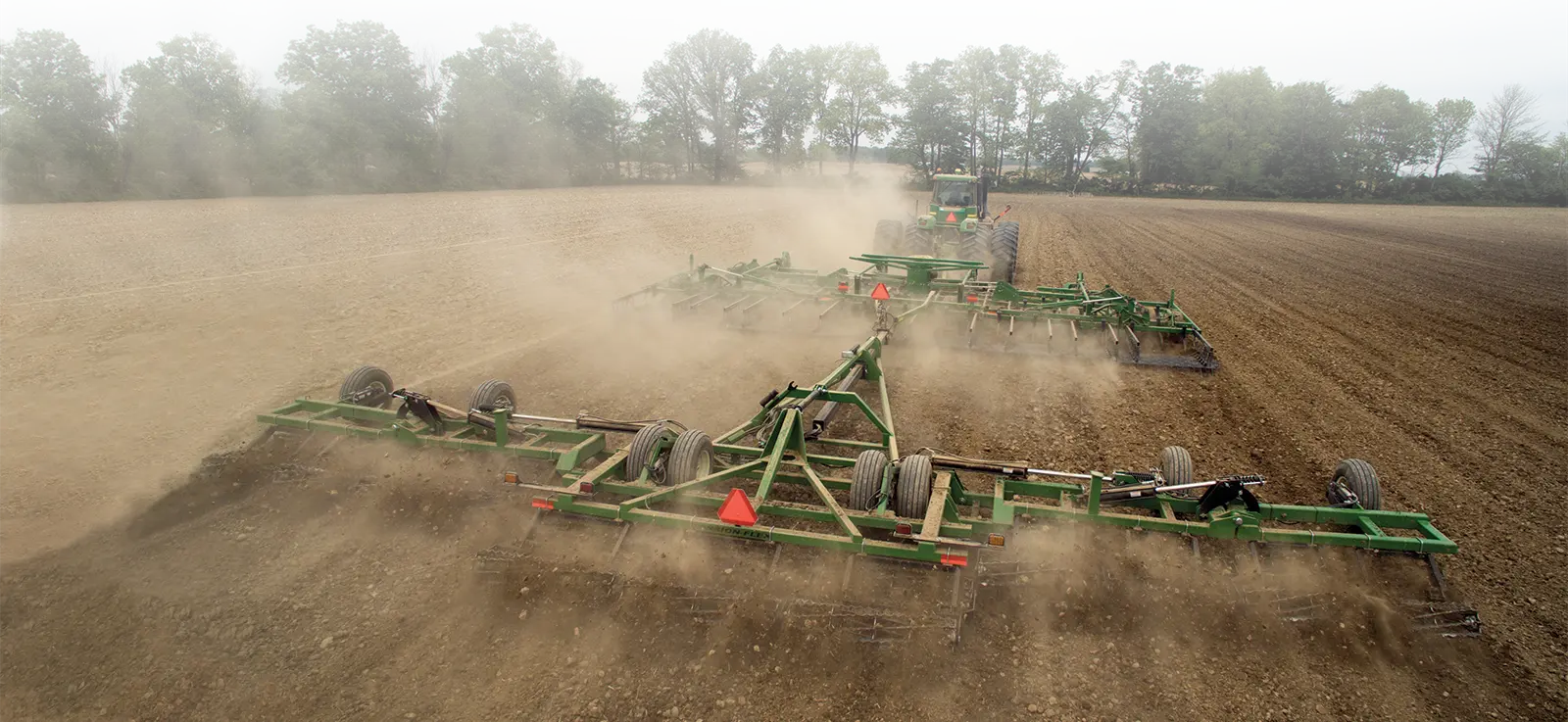 a 5 section soil conditioner pulled through a field
