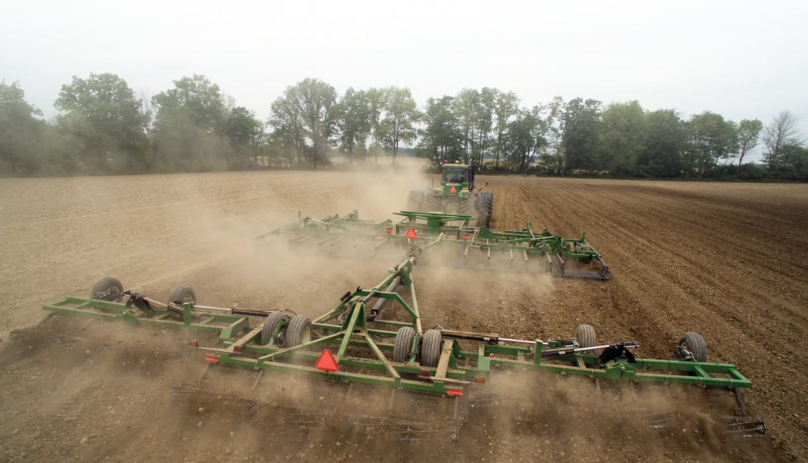 Soil Conditioner Breaking Up Ground in Field