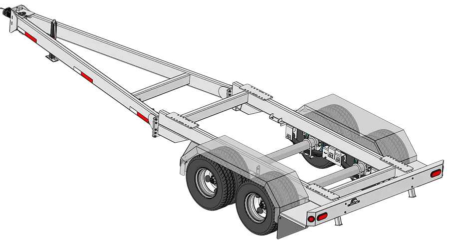 A 390 chassis with dual axle, dual wheel