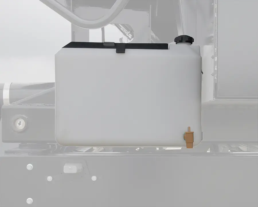 a close of up the handwash tank