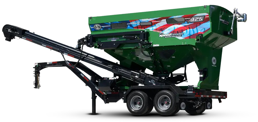 a patriotic farmer logo with an american flag stripe that can be added to seed tenders as a decal