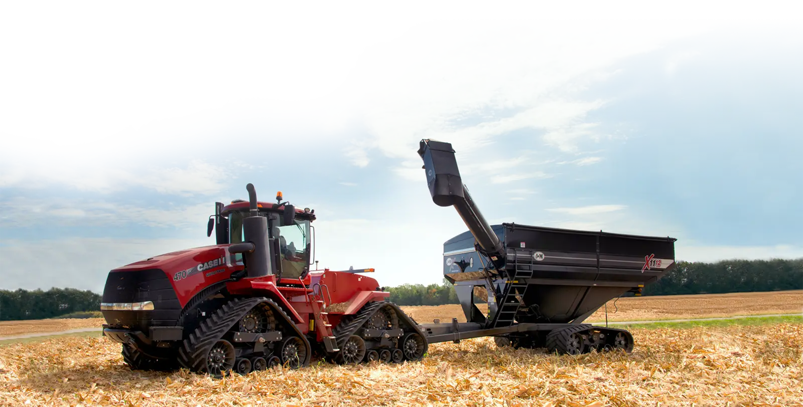 1112 Black grain cart in the corn field